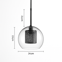 Ontwerp hanglamp van LED en glas met gouden lamp