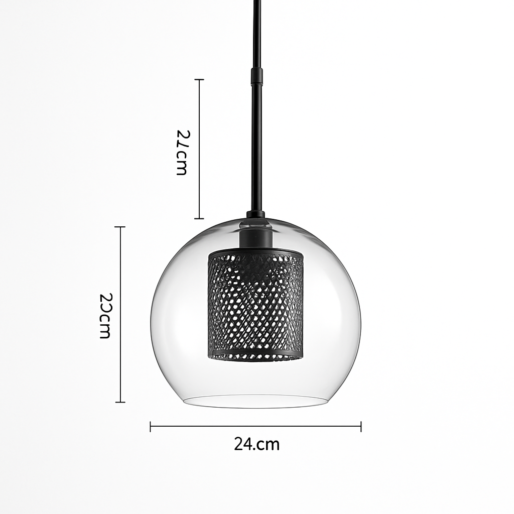 Ontwerp hanglamp van LED en glas met gouden lamp