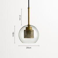 Ontwerp hanglamp van LED en glas met gouden lamp
