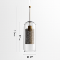 Ontwerp hanglamp van LED en glas met gouden lamp