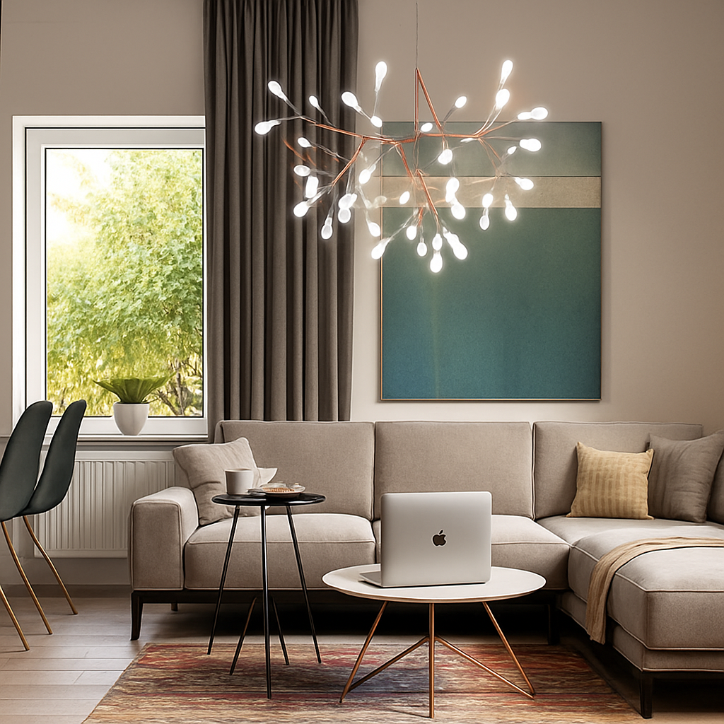 Moderne LED hanglamp boom kleur koper of zwart Thuis