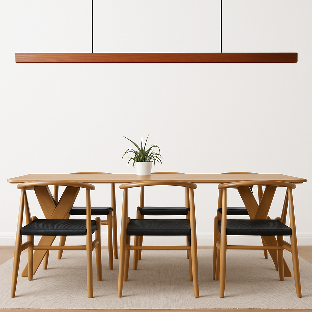 Moderne LED en houten hanglamp