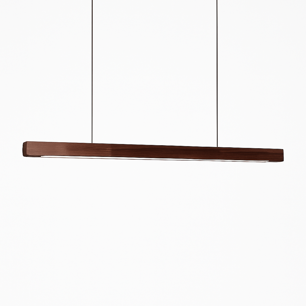 Moderne LED en houten hanglamp