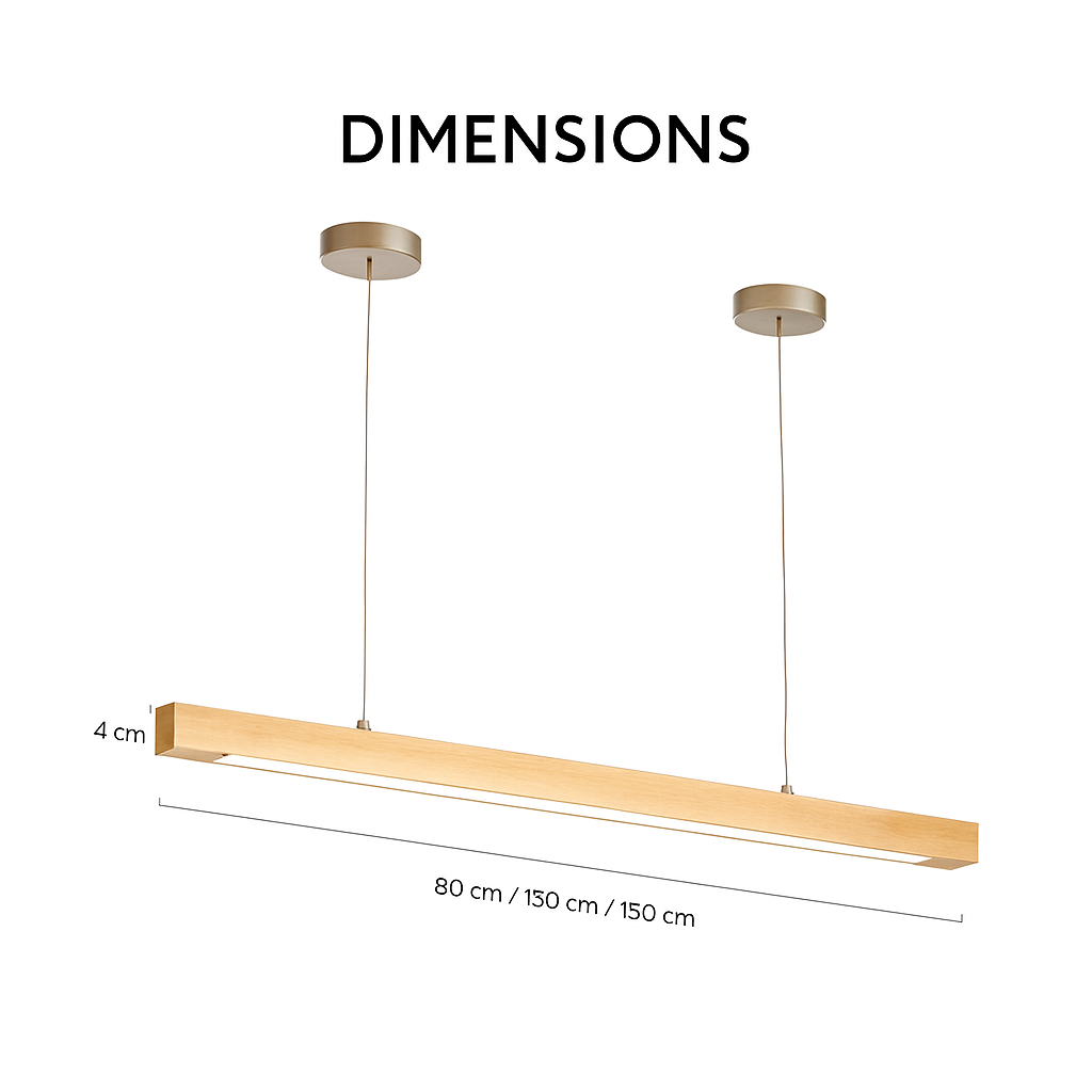 Moderne LED en houten hanglamp
