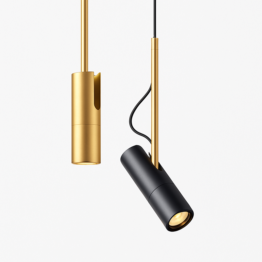 Ontwerp hanglamp verstelbaar met gouden steel