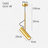 Ontwerp hanglamp verstelbaar met gouden steel