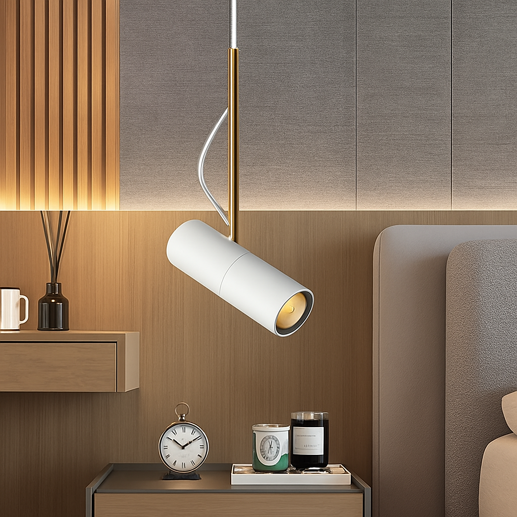 Ontwerp hanglamp verstelbaar met gouden steel