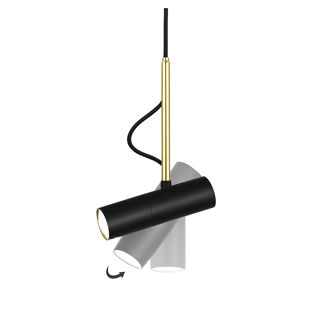 Ontwerp hanglamp verstelbaar met gouden steel