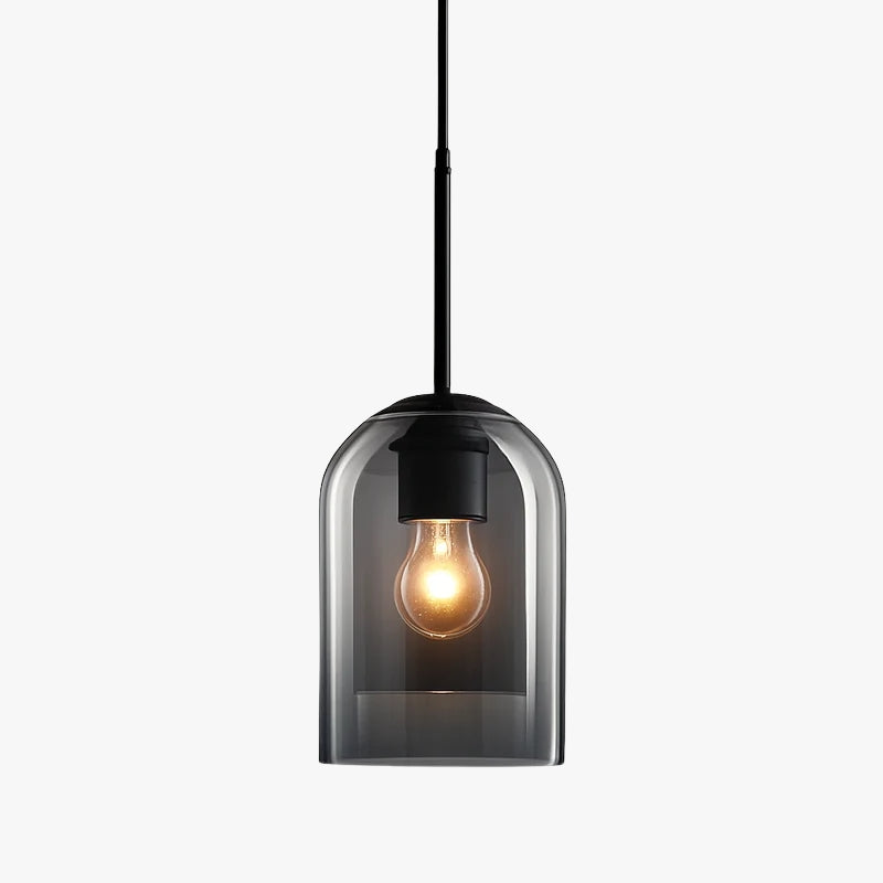 Suspensie ontwerp buis afgerond dubbel rookkleurig glas