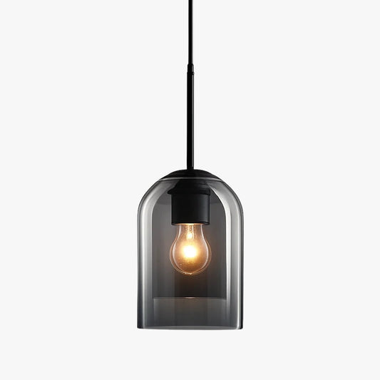 Suspensie ontwerp buis afgerond dubbel rookkleurig glas