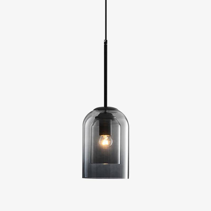 Suspensie ontwerp buis afgerond dubbel rookkleurig glas