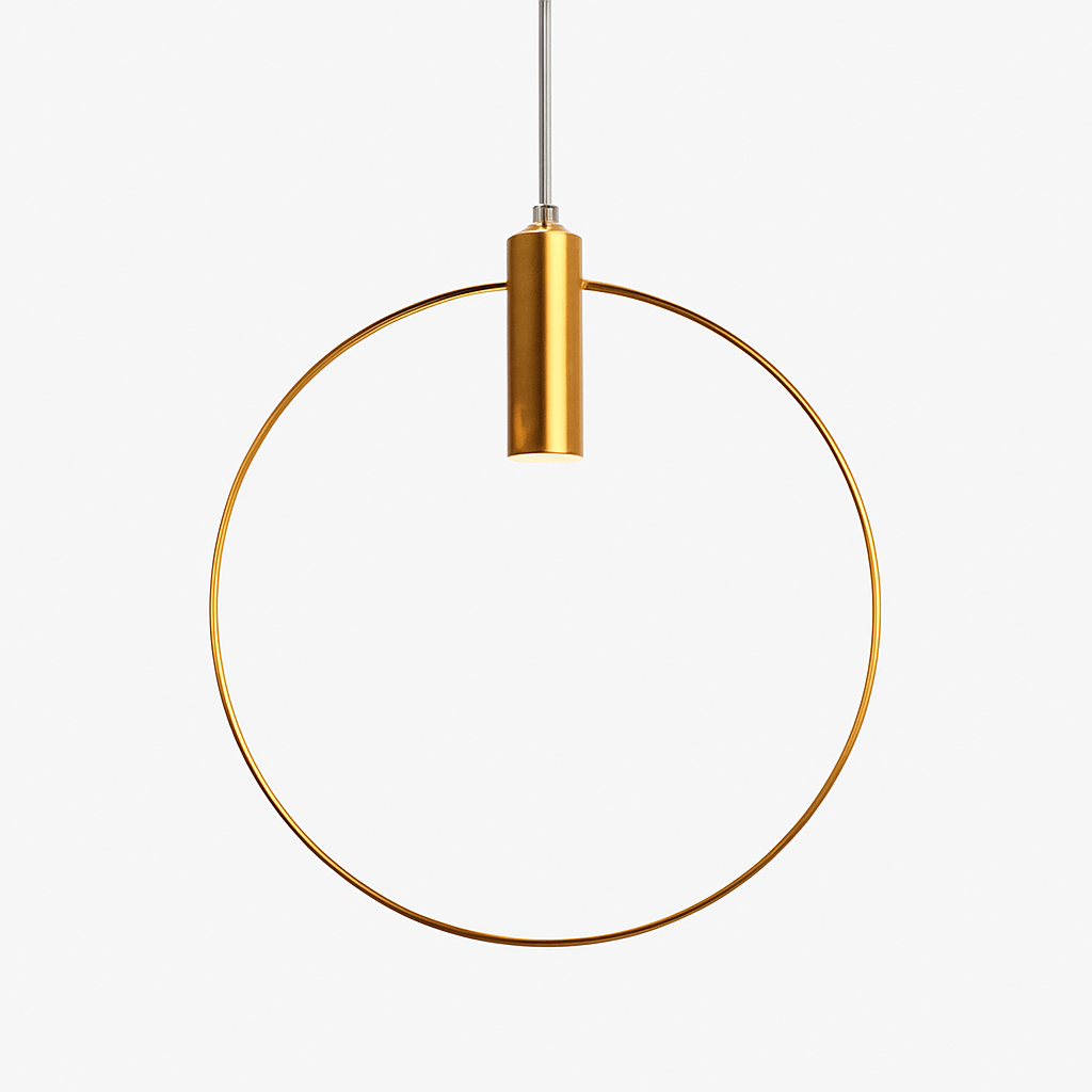 Gouden LED hanglamp in ronde vorm