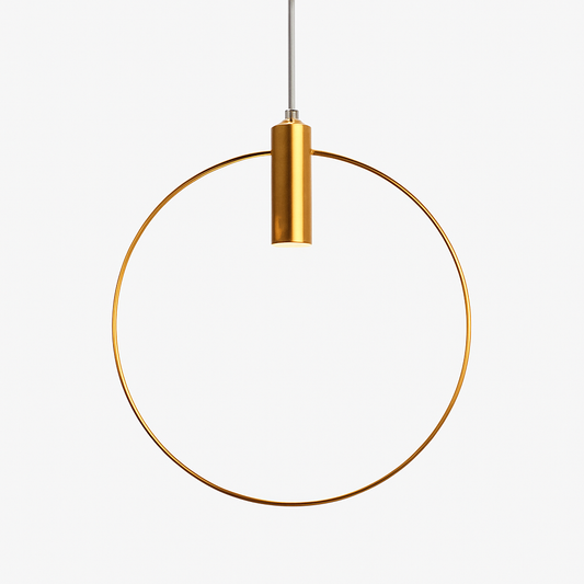Gouden LED hanglamp in ronde vorm