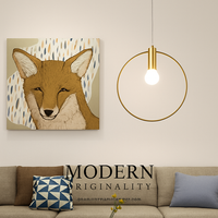 Gouden LED hanglamp in ronde vorm