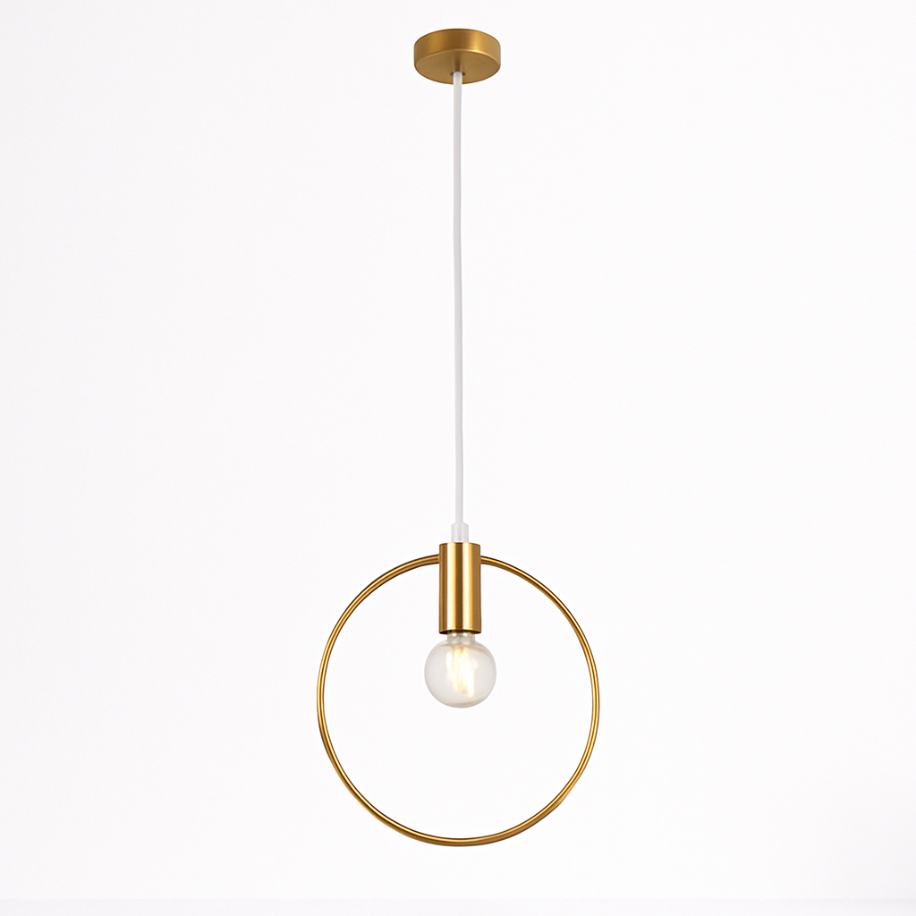Gouden LED hanglamp in ronde vorm