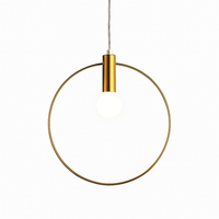 Gouden LED hanglamp in ronde vorm