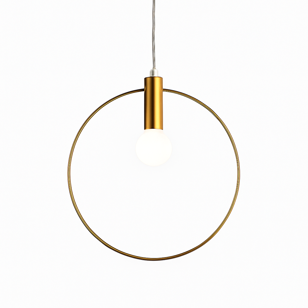 Gouden LED hanglamp in ronde vorm