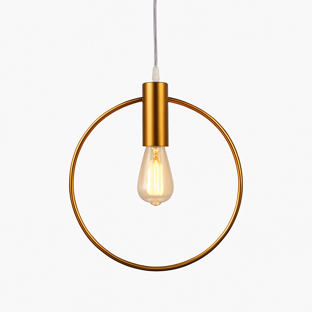 Gouden LED hanglamp in ronde vorm