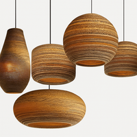 Papieren kartonnen hanglamp (verschillende vormen)