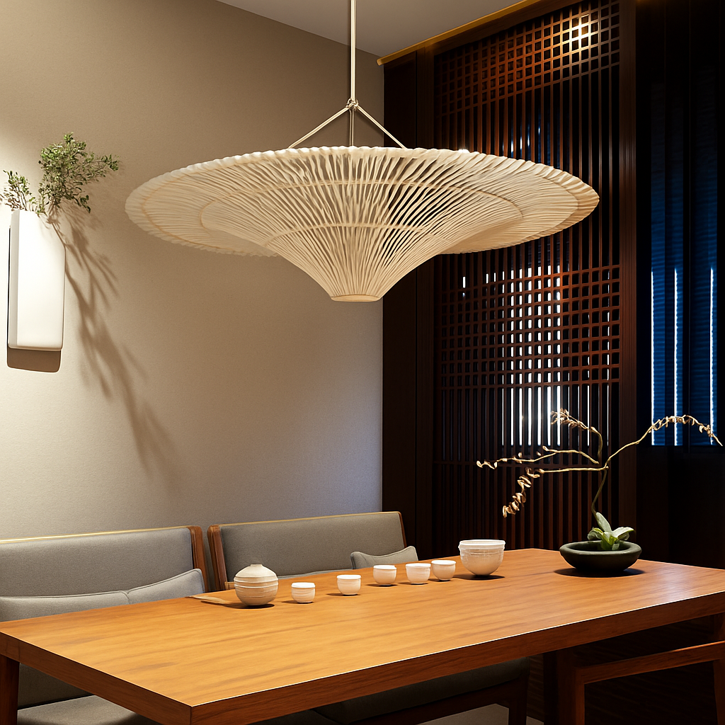 Japanse Rieten Hanglamp Wabi Sabi