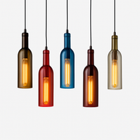 design glazen hanglamp voor moderne wijnfles