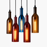 design glazen hanglamp voor moderne wijnfles