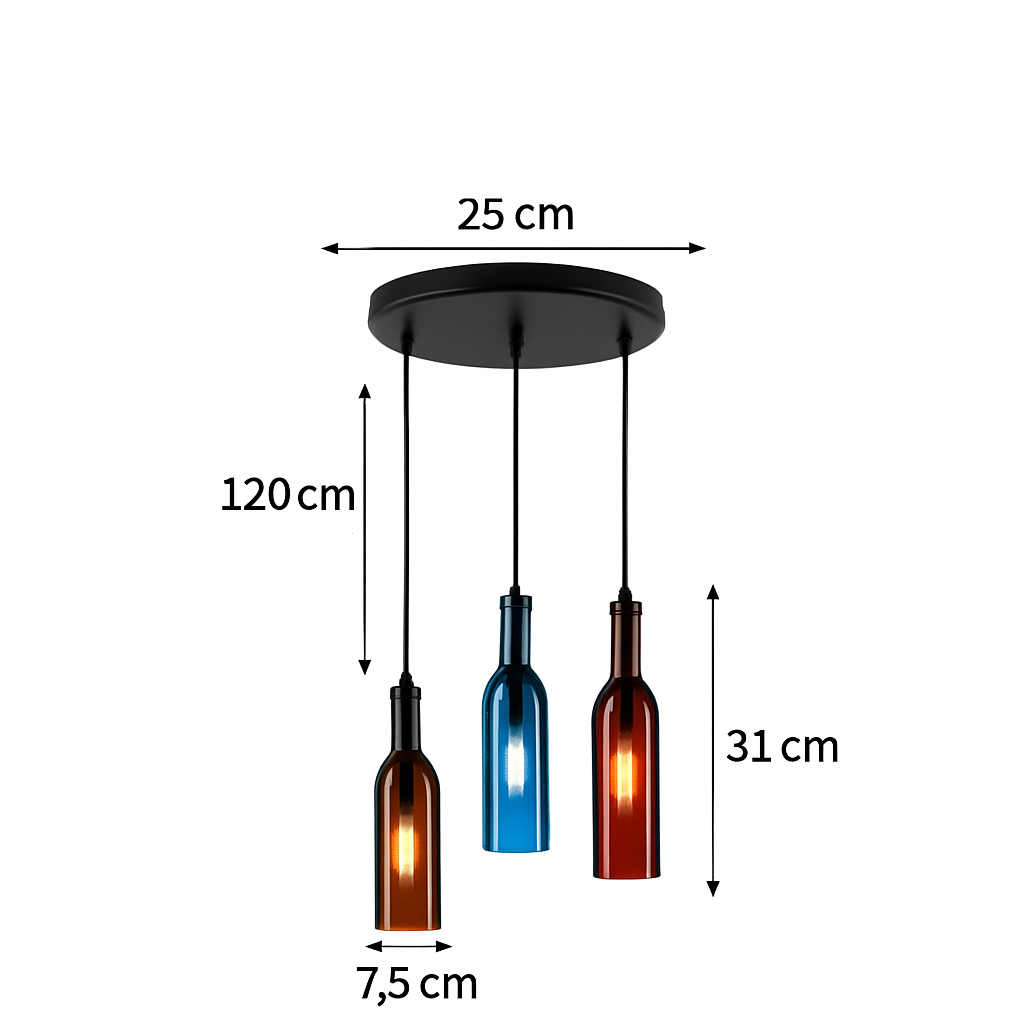 design glazen hanglamp voor moderne wijnfles