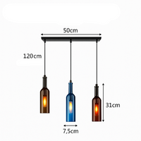 design glazen hanglamp voor moderne wijnfles