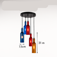 design glazen hanglamp voor moderne wijnfles