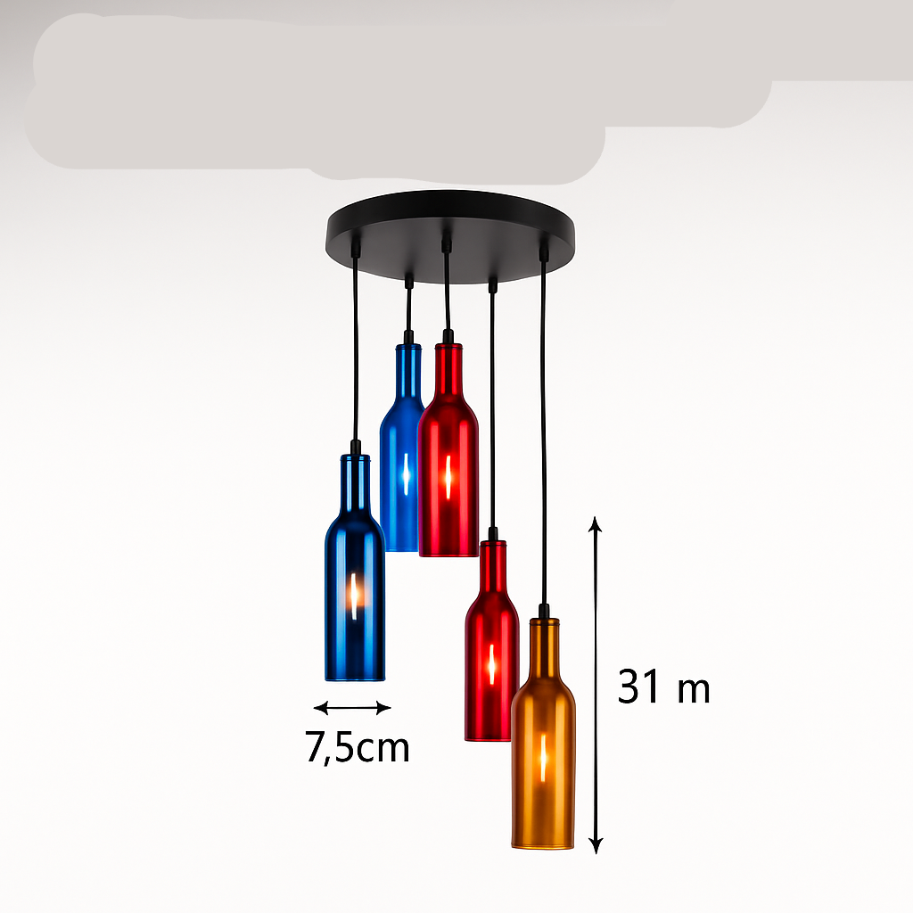 design glazen hanglamp voor moderne wijnfles