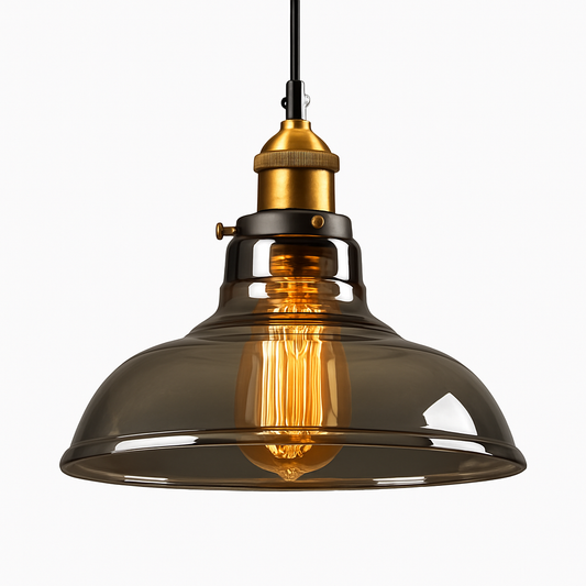 Vintage Rookglas Hanglamp
