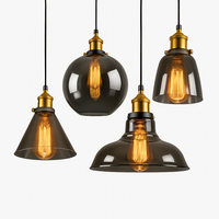 Vintage Rookglas Hanglamp
