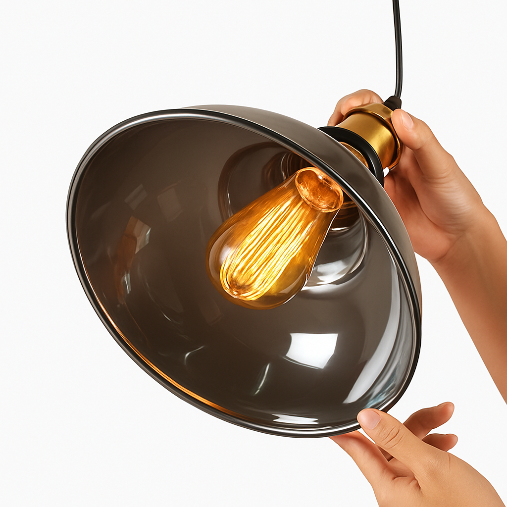 Vintage Rookglas Hanglamp