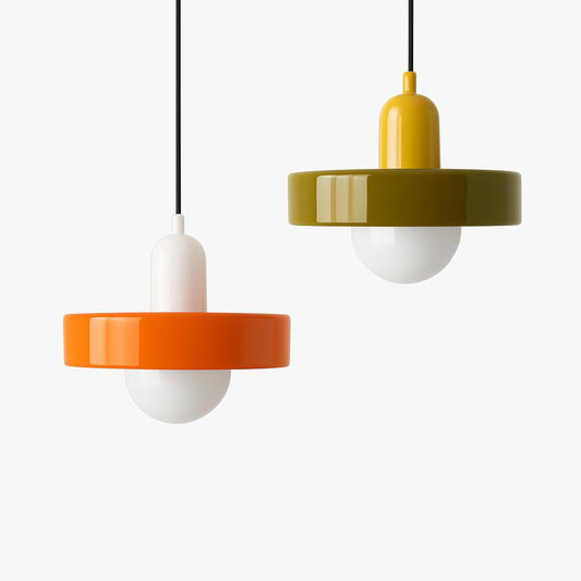 Noordse glazen hanglamp in snoepkleur