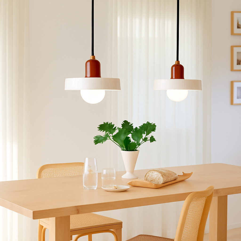 Noordse glazen hanglamp in snoepkleur