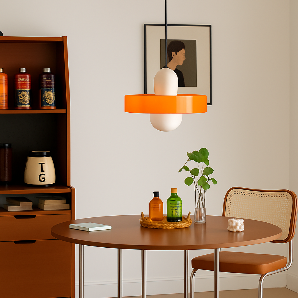Noordse glazen hanglamp in snoepkleur