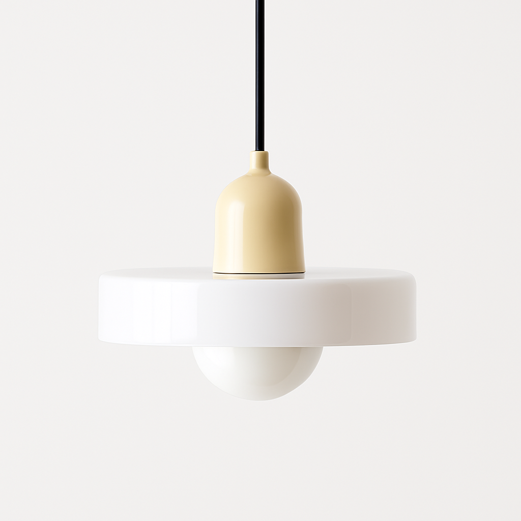 Noordse glazen hanglamp in snoepkleur