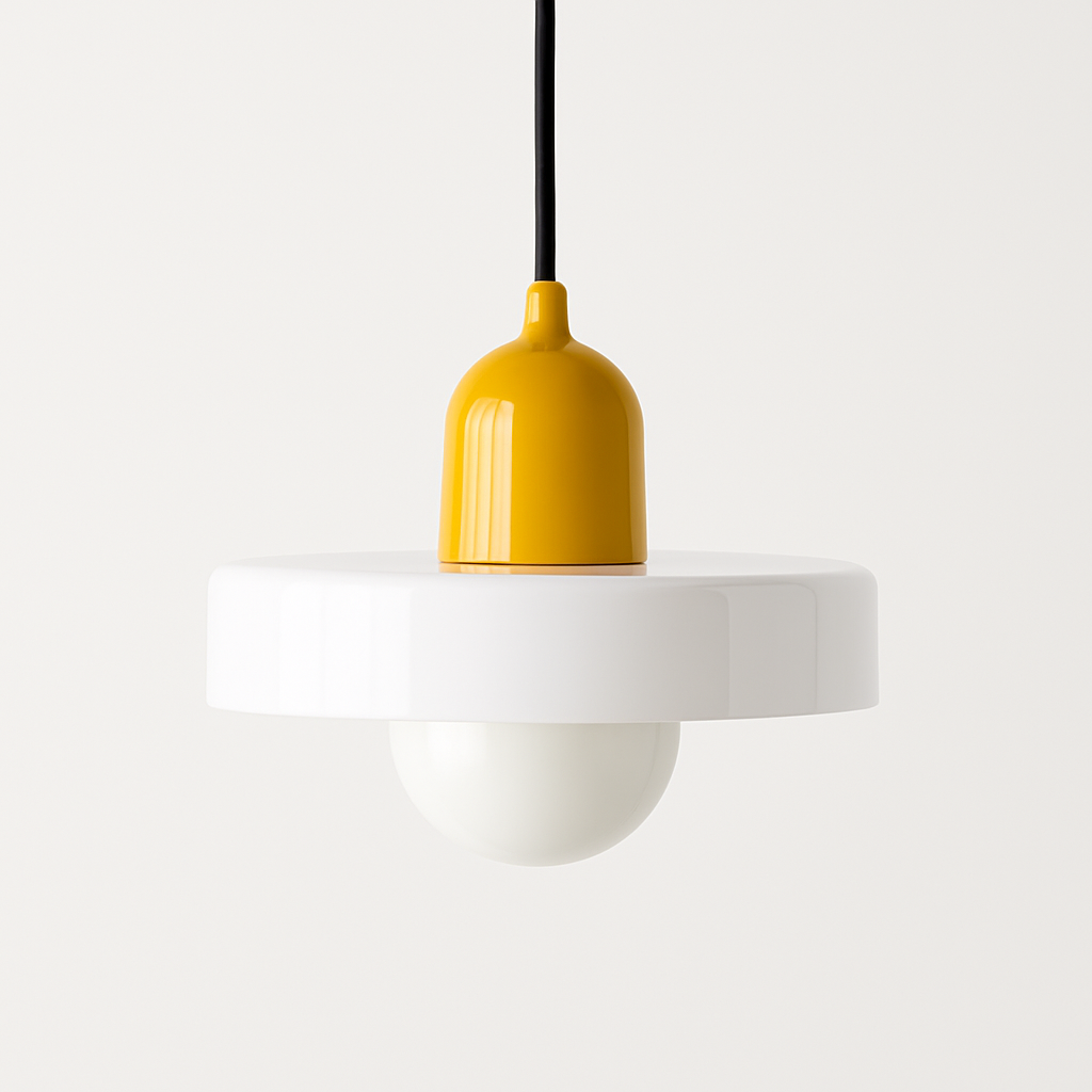 Noordse glazen hanglamp in snoepkleur