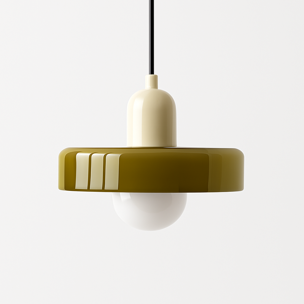 Noordse glazen hanglamp in snoepkleur