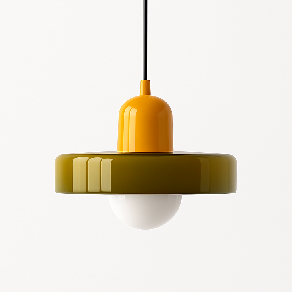 Noordse glazen hanglamp in snoepkleur