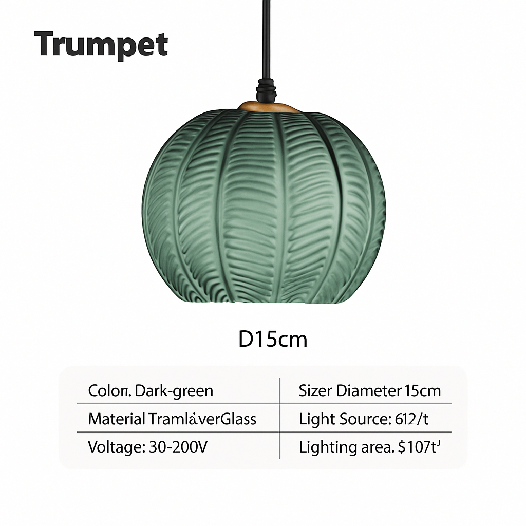 Noordse glazen hanglamp met kleurrijk bladerenpatroon