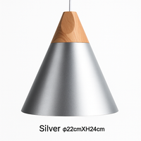 Hanglamp LED hout en aluminium in de vorm van een kegel