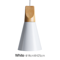 Hanglamp LED hout en aluminium in de vorm van een kegel