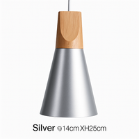 Hanglamp LED hout en aluminium in de vorm van een kegel