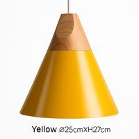 Hanglamp LED hout en aluminium in de vorm van een kegel