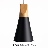 Hanglamp LED hout en aluminium in de vorm van een kegel