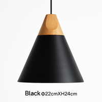 Hanglamp LED hout en aluminium in de vorm van een kegel