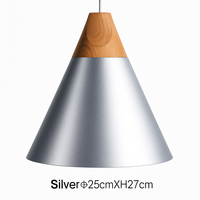 Hanglamp LED hout en aluminium in de vorm van een kegel