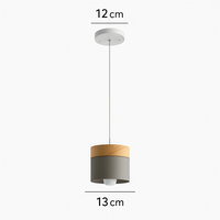Suspensie LED cilindrisch in metaal en hout Modern