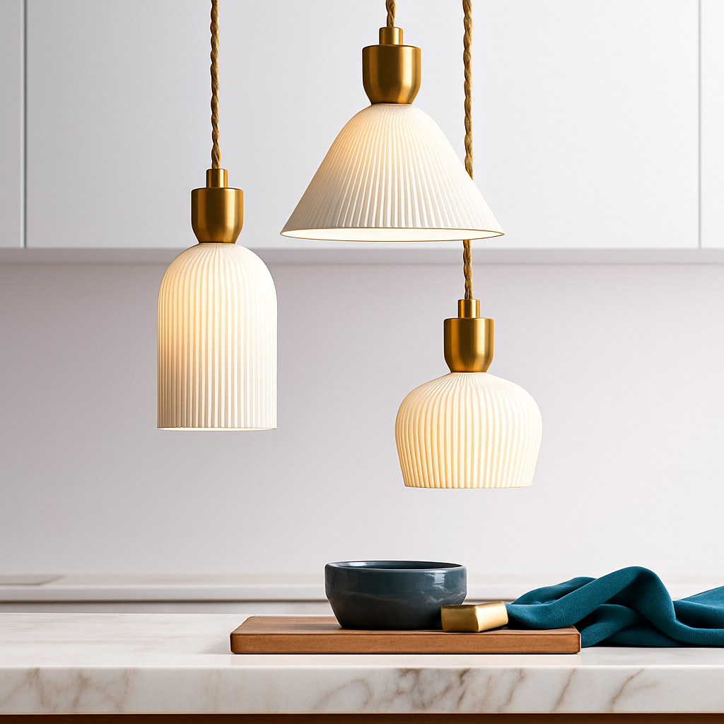Ontwerp LED hanglamp in keramiek in verschillende vormen